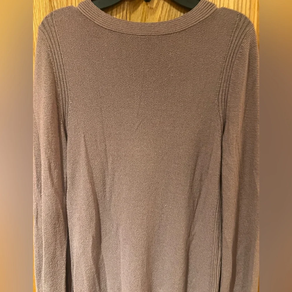 Free People Mauve Crisscross Side Slit Long Bell‎ Sleeves Tunic Sweater Small